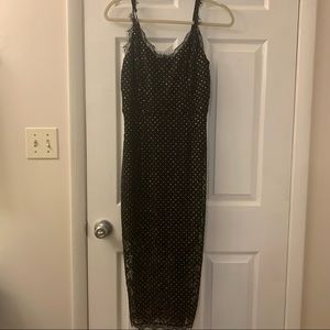 Rachel Roy black lace midi dress